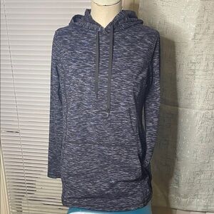 J. Jill Navy Heathered Hooded Tee